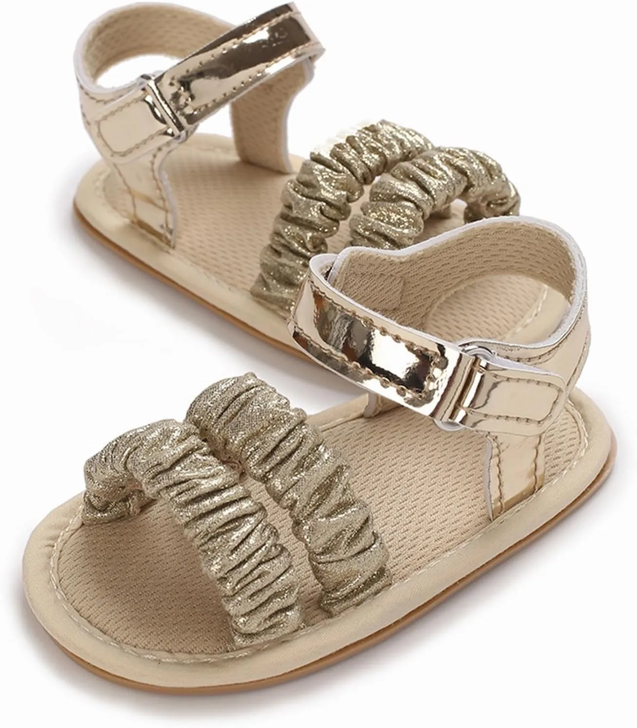 Baby Girls Sandals Ruffle Bowknot Premium Soft Sole Open Toe Breathable Summer Outdoor Shoes Baby Princess