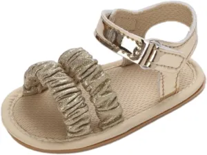 Baby Girls Sandals Ruffle Bowknot Premium Soft Sole Open Toe Breathable Summer Outdoor Shoes Baby Princess