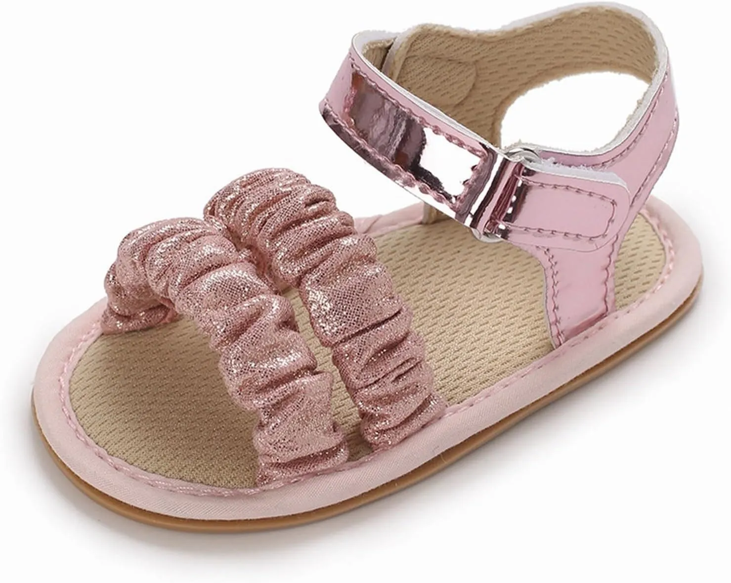 Baby Girls Sandals Ruffle Bowknot Premium Soft Sole Open Toe Breathable Summer Outdoor Shoes Toddler Boy Water Shoes