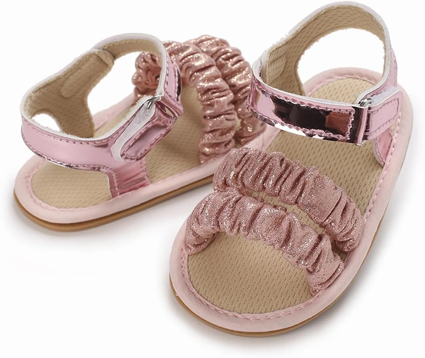 Baby Girls Sandals Ruffle Bowknot Premium Soft Sole Open Toe Breathable Summer Outdoor Shoes Toddler Boy Water Shoes