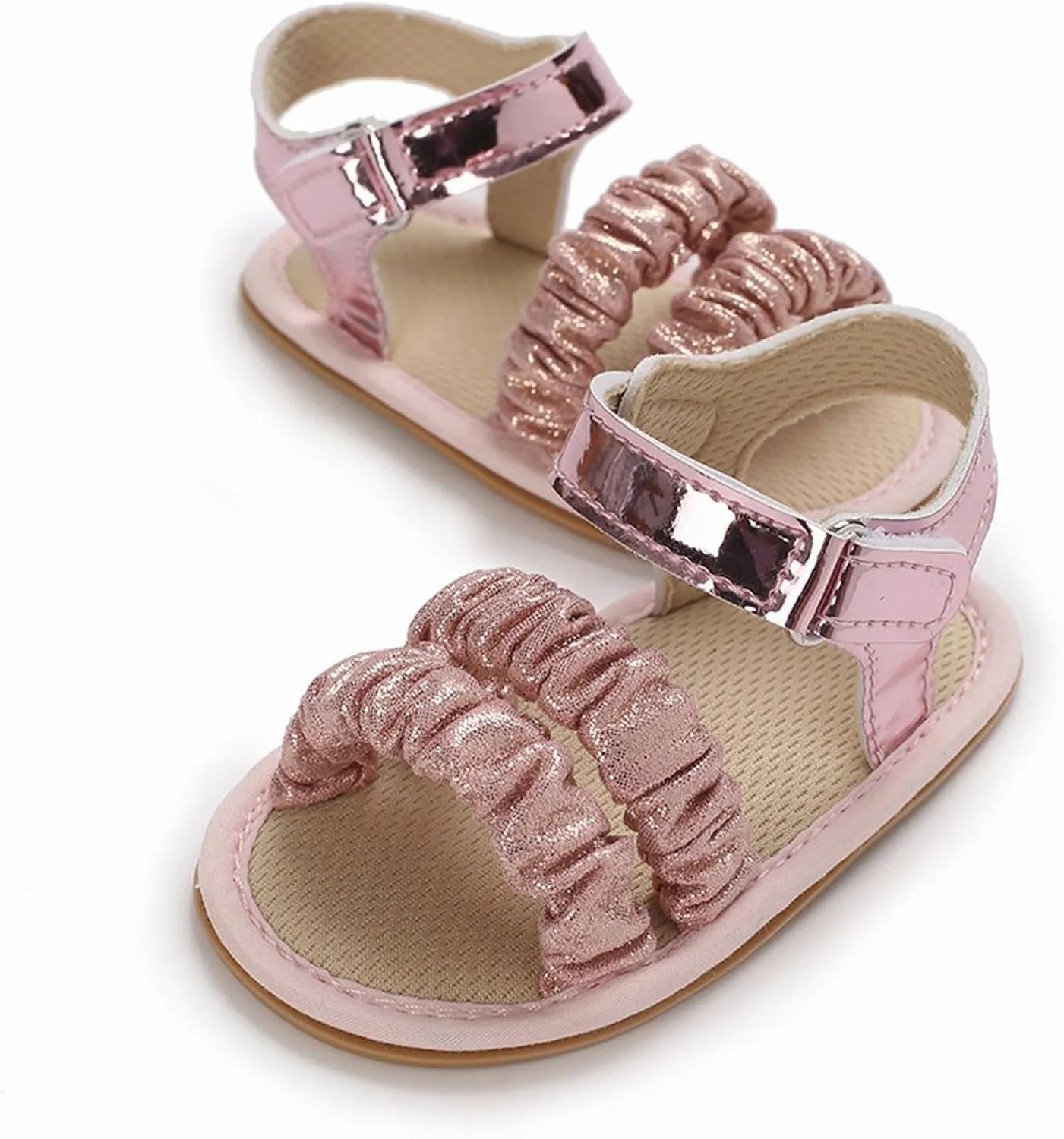 Baby Girls Sandals Ruffle Bowknot Premium Soft Sole Open Toe Breathable Summer Outdoor Shoes Toddler Boy Water Shoes