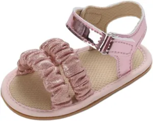 Baby Girls Sandals Ruffle Bowknot Premium Soft Sole Open Toe Breathable Summer Outdoor Shoes Toddler Boy Water Shoes