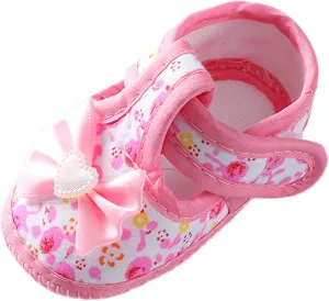 Baby Girls Soft Toddler Shoes Infant Toddler Walkers Shoes Bow Decoration Princess Shoes Sandals Flat Toddler Flip Flops