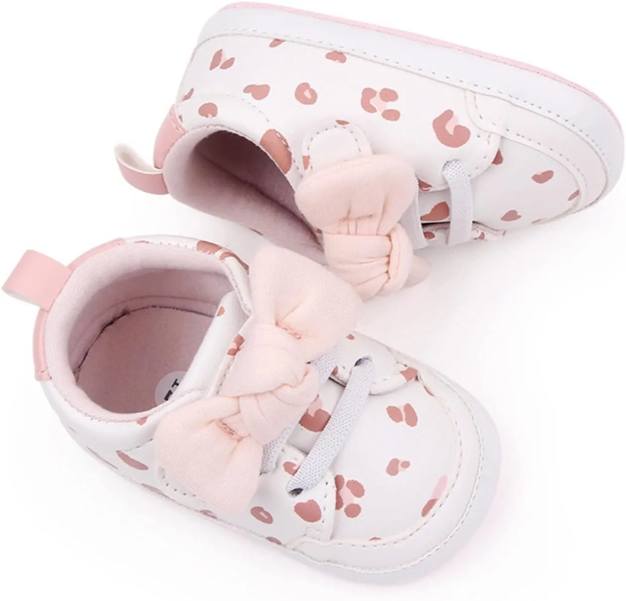Baby Infant Sneakers Bow Open Toe Loafers Heart Shoes Cotton Soft Sole Non Slip First Walking Shoes Light Breathable