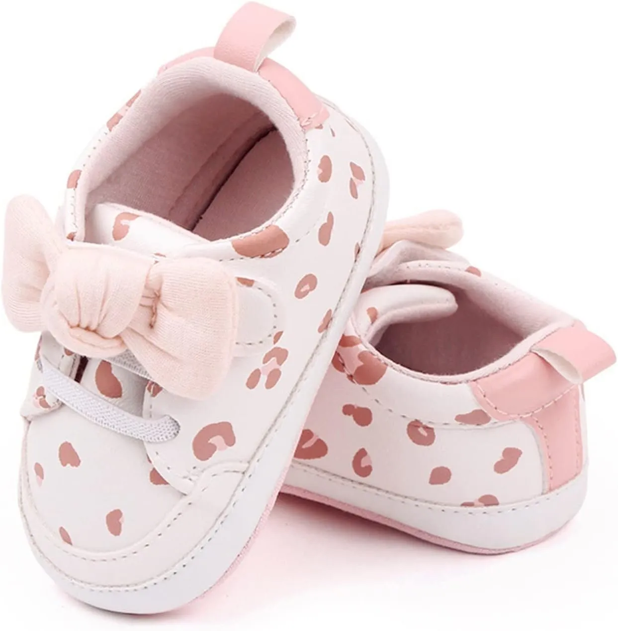 Baby Infant Sneakers Bow Open Toe Loafers Heart Shoes Cotton Soft Sole Non Slip First Walking Shoes Light Breathable