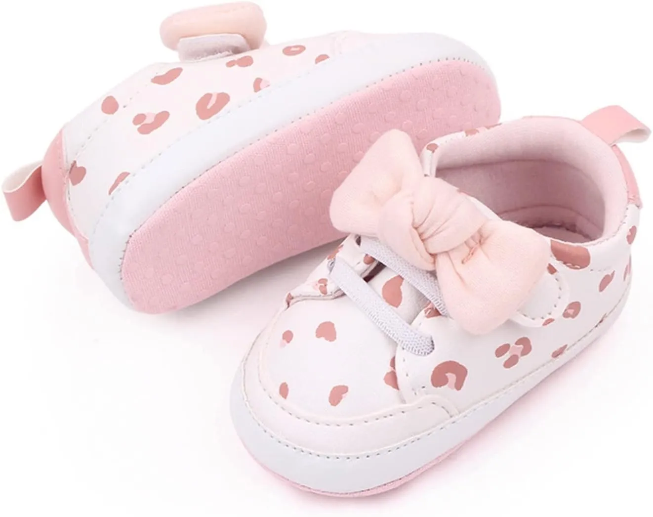 Baby Infant Sneakers Bow Open Toe Loafers Heart Shoes Cotton Soft Sole Non Slip First Walking Shoes Light Breathable