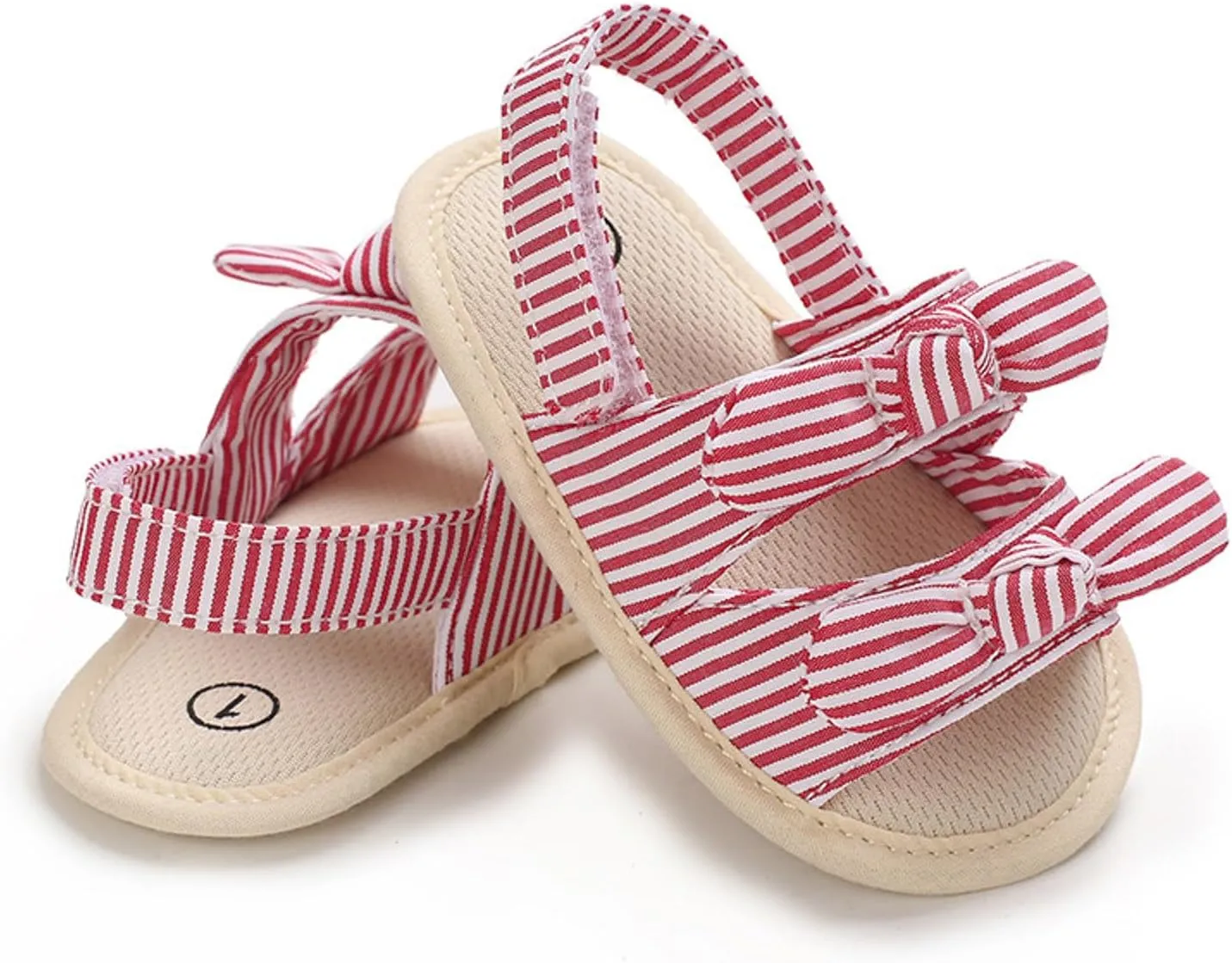 Baby Sandals Kids Solid Color Bowknot Canvas Shoes Children Open Toe Lightweight Soft Sole Sneakers for Daily