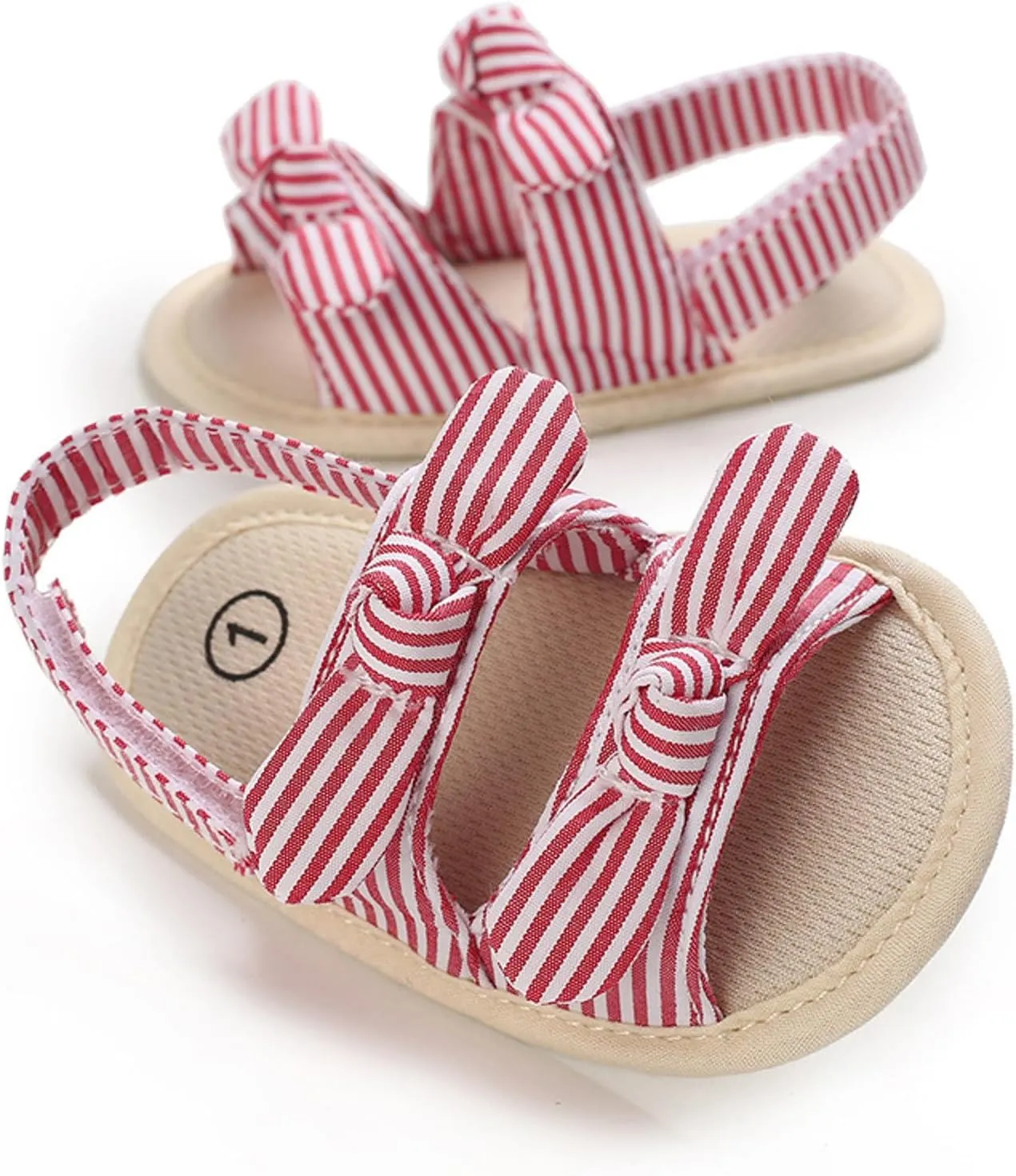 Baby Sandals Kids Solid Color Bowknot Canvas Shoes Children Open Toe Lightweight Soft Sole Sneakers for Daily