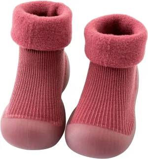 Big Boy Slippers Size 2 Kids Toddler Baby Boys Girls Solid Warm Knit Soft Sole Rubber Boys Slide Shoes Size 2