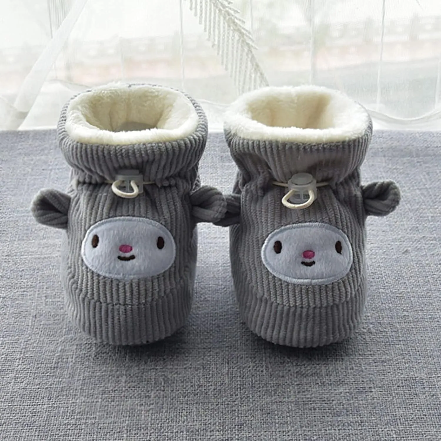 Boots for Snow Man Children Floor Boots Toddler Shoes Cotton Shoes Plus Velvet Thick Warm Soft Soles Cute Shoes Bow Socks Baby Girl