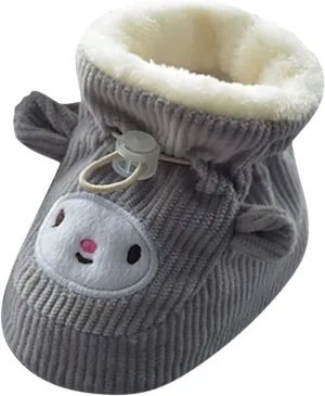 Boots for Snow Man Children Floor Boots Toddler Shoes Cotton Shoes Plus Velvet Thick Warm Soft Soles Cute Shoes Bow Socks Baby Girl