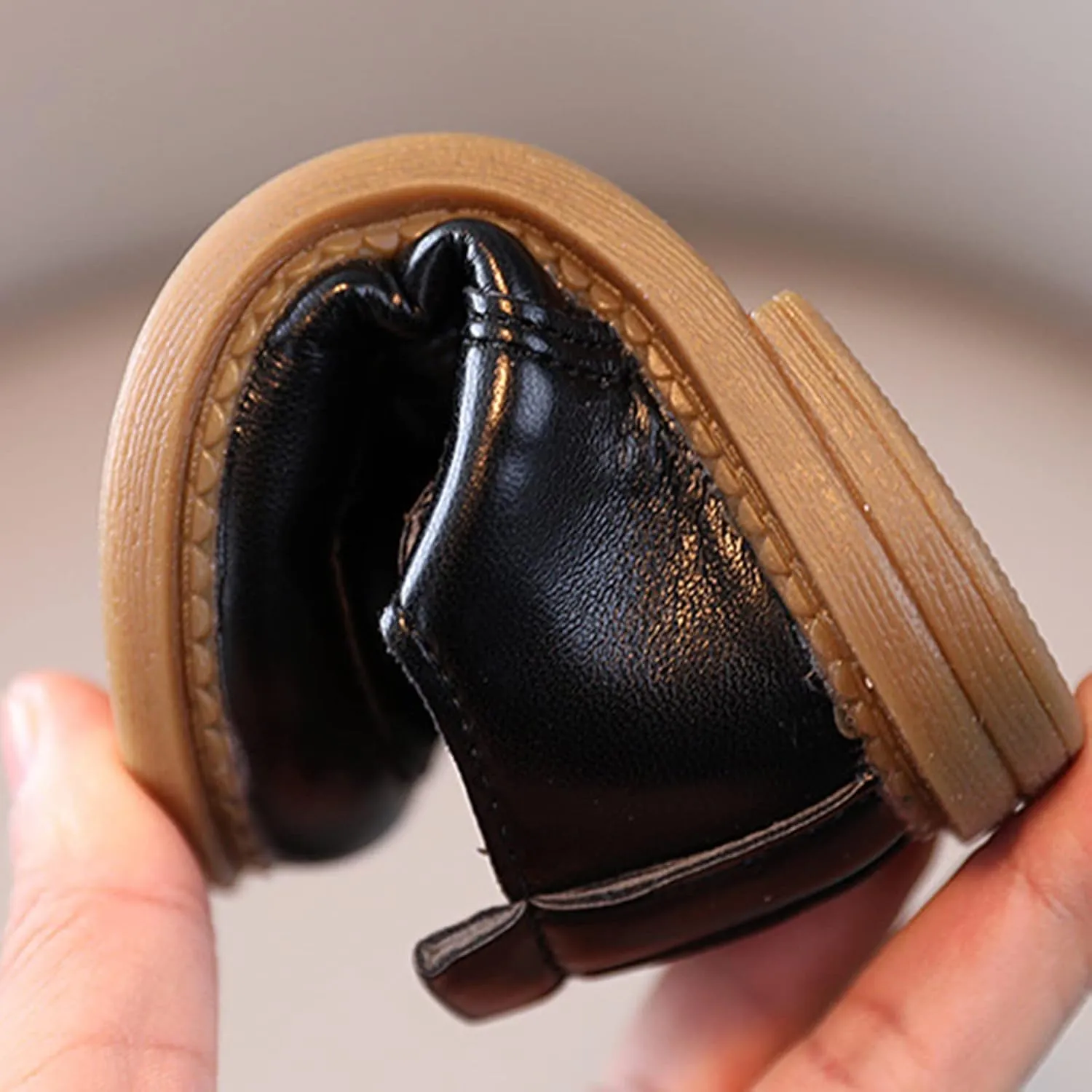 Boys Soft Leather Loafer Casual Dress Shoes Round Toe Buckle Thick Sole Slip On Boat Shoes School Wedding Church Loafers
