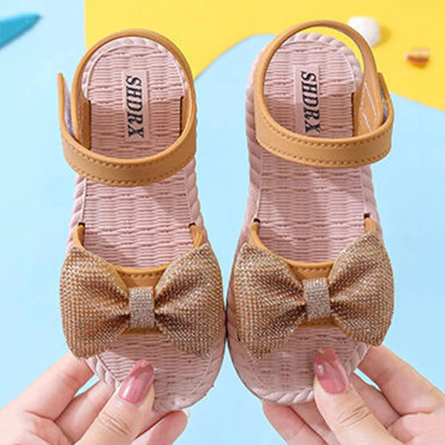 Cheer Sliders Toddler Kids Infant Girls Soild Bowknot Princress Shoes Soft Sole Baby Girl Shoes And Sandals