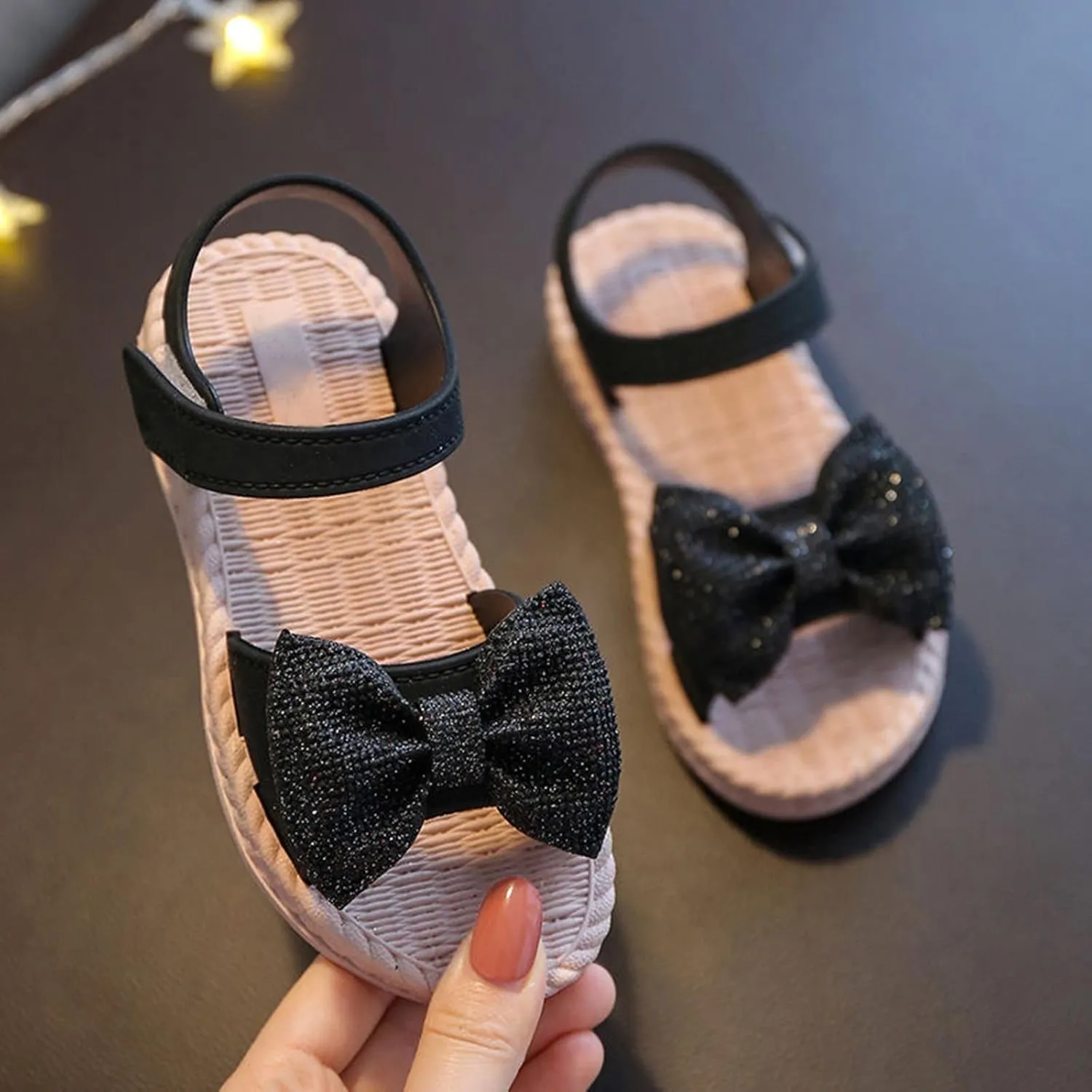 Fuzzy Sandals Girls Toddler Kids Infant Girls Soild Bowknot Princress Shoes Soft Sole Slipper Socks Baby Girl