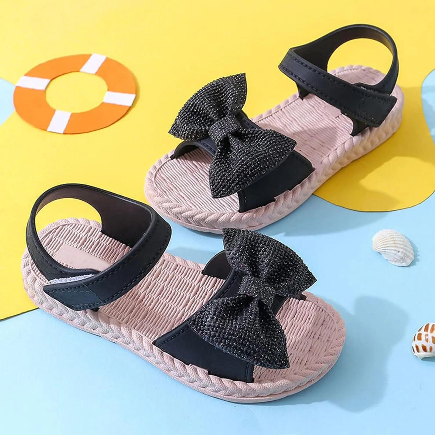 Fuzzy Sandals Girls Toddler Kids Infant Girls Soild Bowknot Princress Shoes Soft Sole Slipper Socks Baby Girl