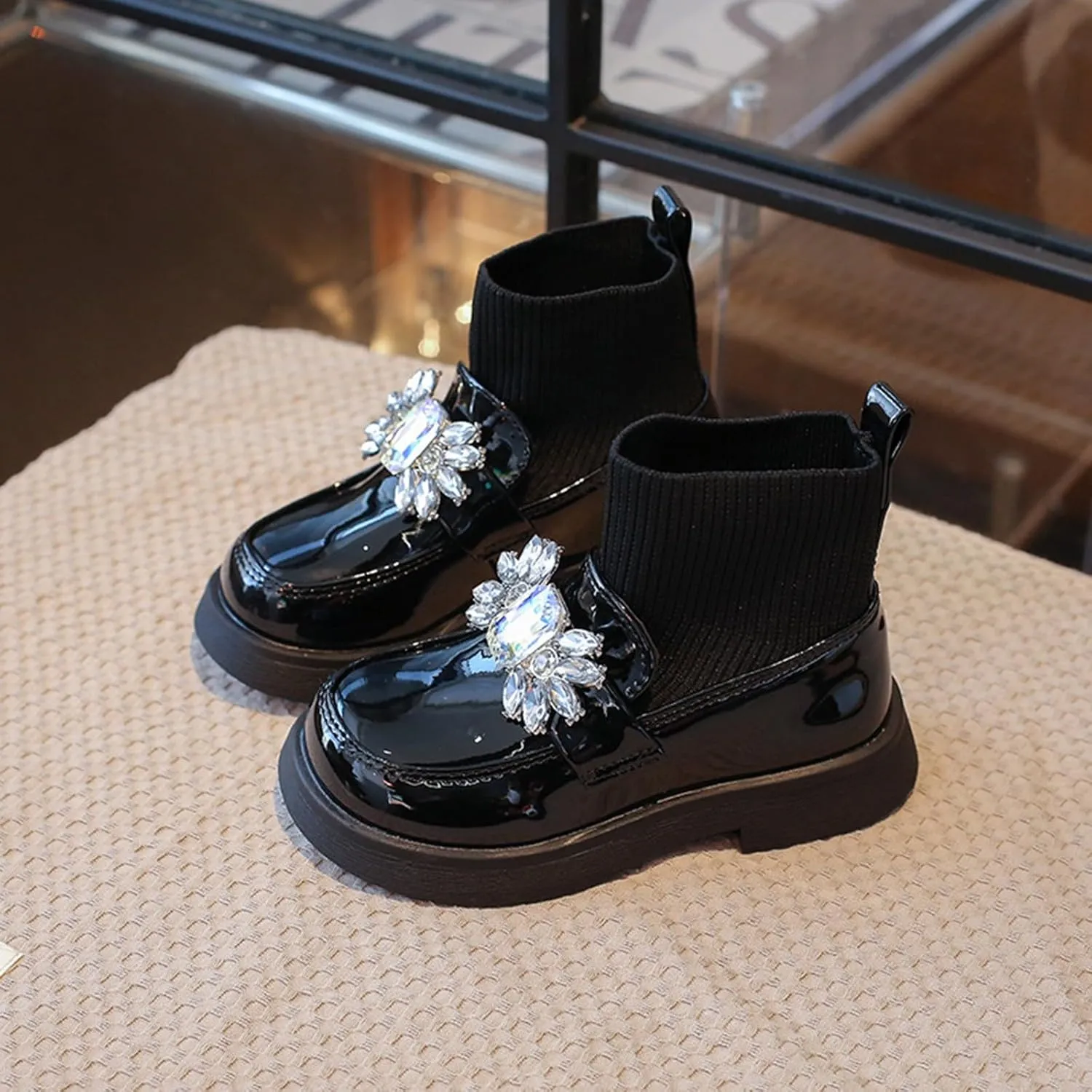 Girl Leather Loafers Comfortable Waterproof Slip On Shallow Mouth Round Toe Shoes Baby Lightweight Snow Ankle Boots