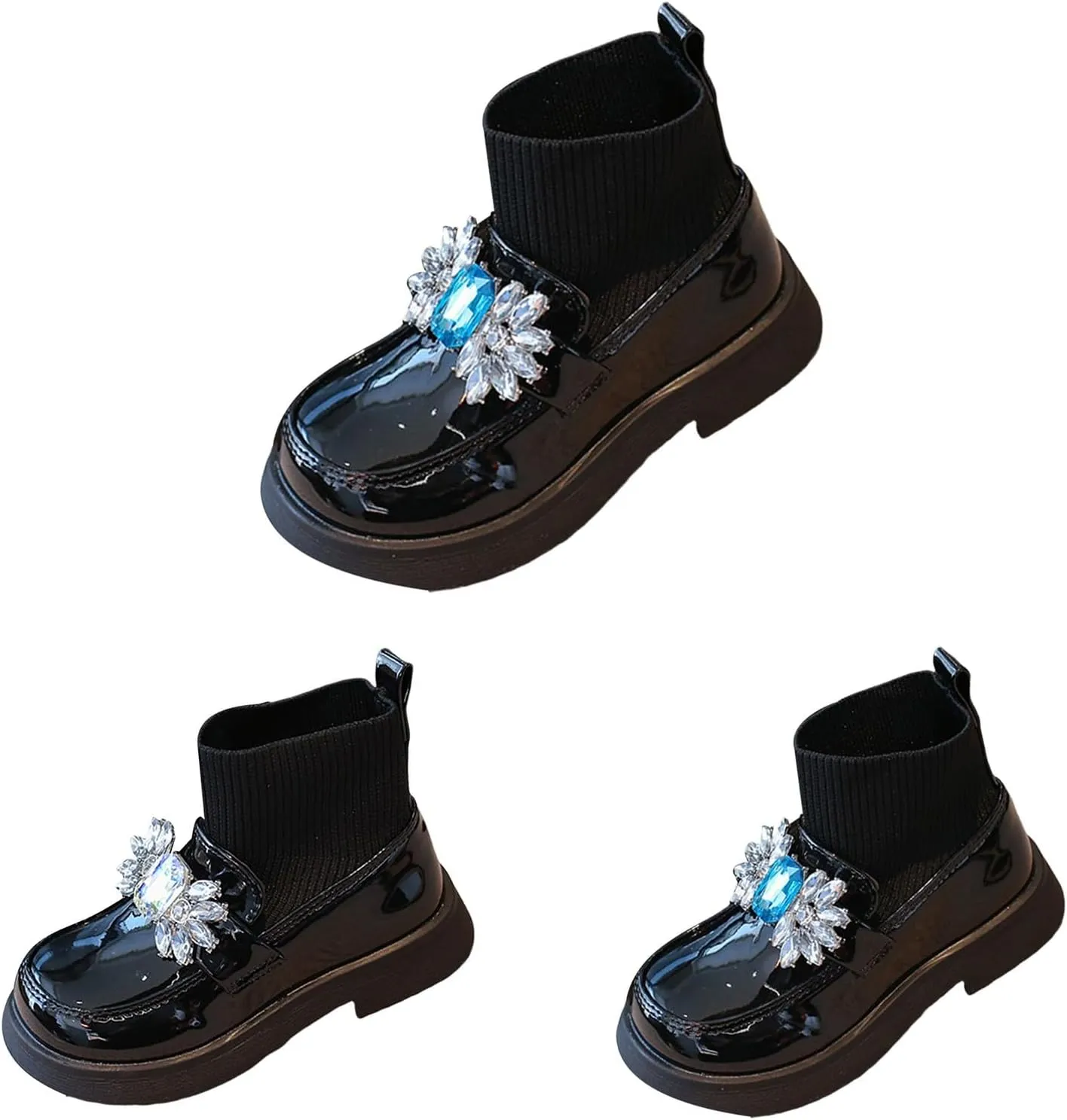 Girl Leather Loafers Comfortable Waterproof Slip On Shallow Mouth Round Toe Shoes Baby Lightweight Snow Ankle Boots