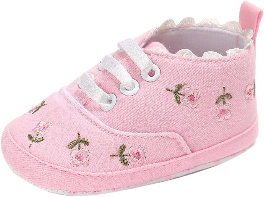 Girl Shoe Size 10 Infant Soft Crib Sole Baby Girls Shoes Anti-Slip Canvas Floral Baby Shoes Toddler Slip Sneakers
