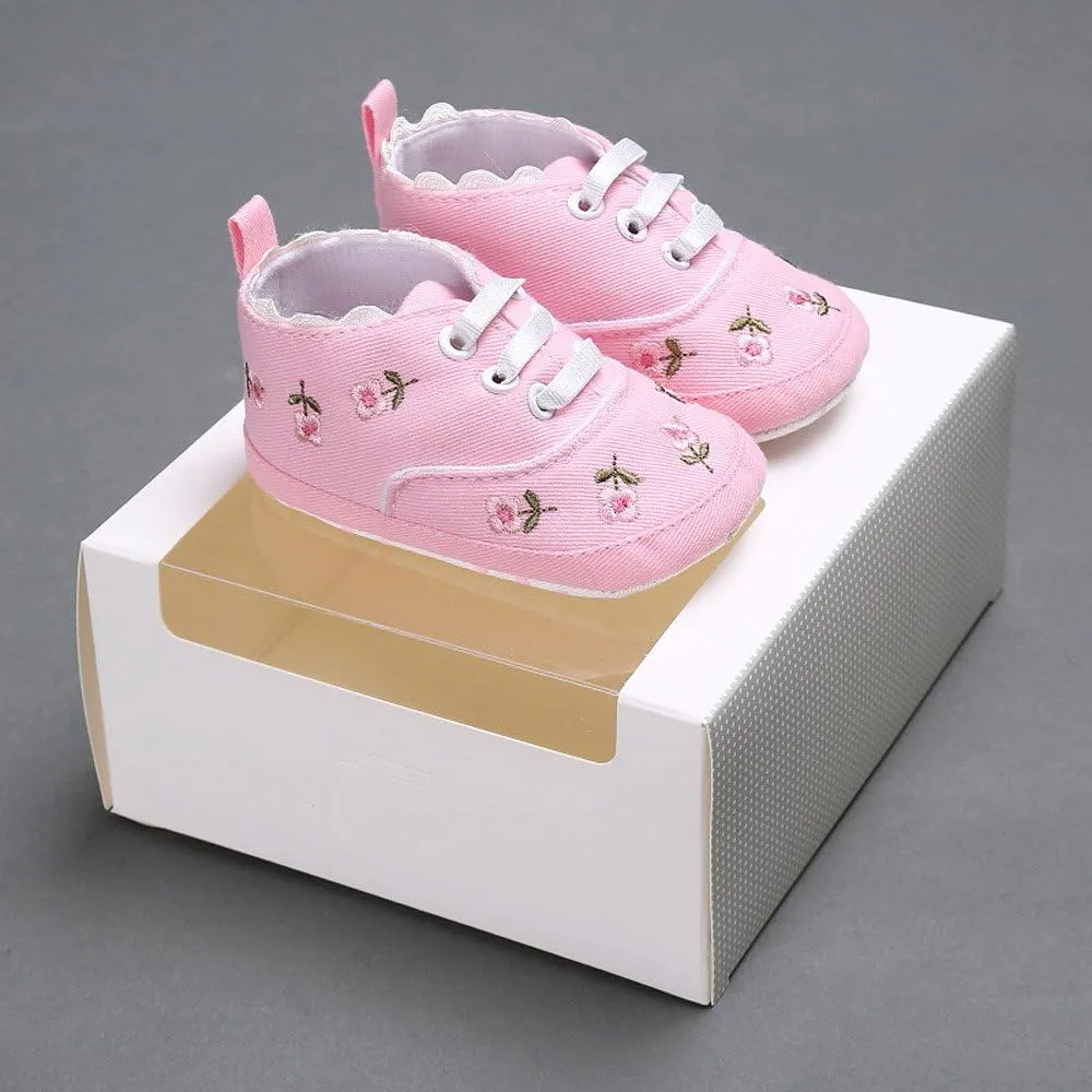 Girl Shoe Size 10 Infant Soft Crib Sole Baby Girls Shoes Anti-Slip Canvas Floral Baby Shoes Toddler Slip Sneakers
