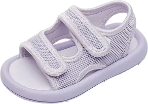 Girls Kids Open Toe Shoes Toddler Wide Sandals Summer Casual Soft Flat Beach Shoes Little Girls Slip On Loafers Trendy