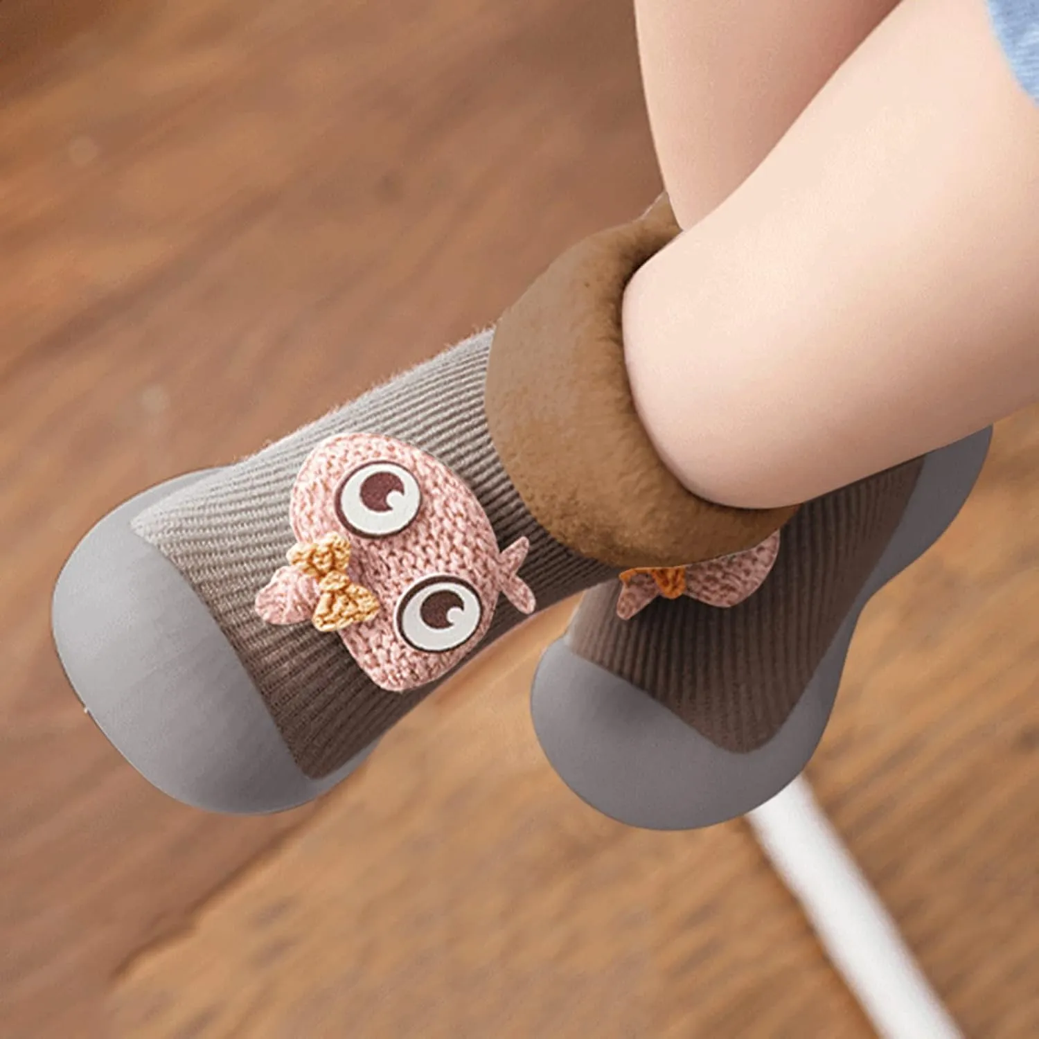 Girls Water Shoes, Kids Toddler Baby Boys Girls Solid Warm Knit Soft Sole Rubber Shoes Socks Slipper Stocking