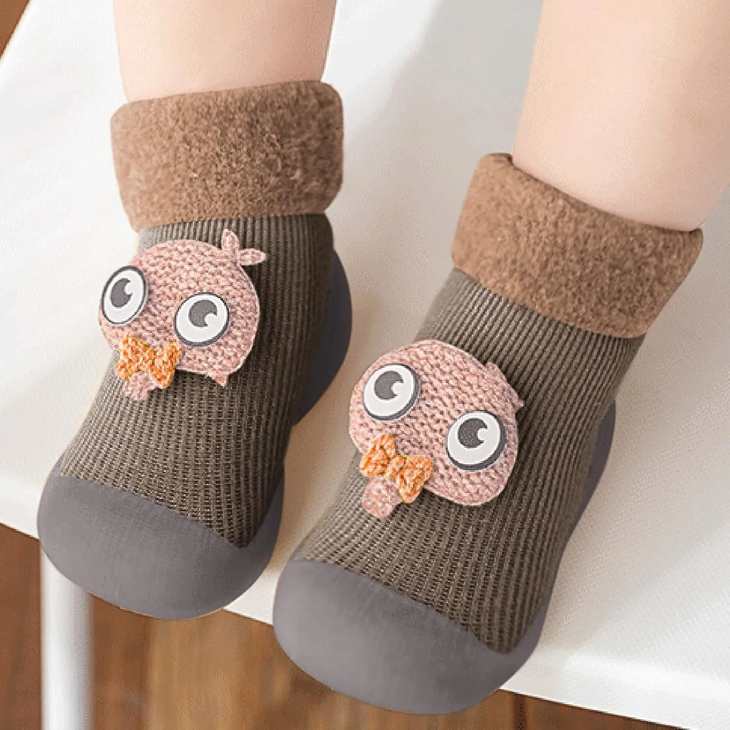 Girls Water Shoes, Kids Toddler Baby Boys Girls Solid Warm Knit Soft Sole Rubber Shoes Socks Slipper Stocking