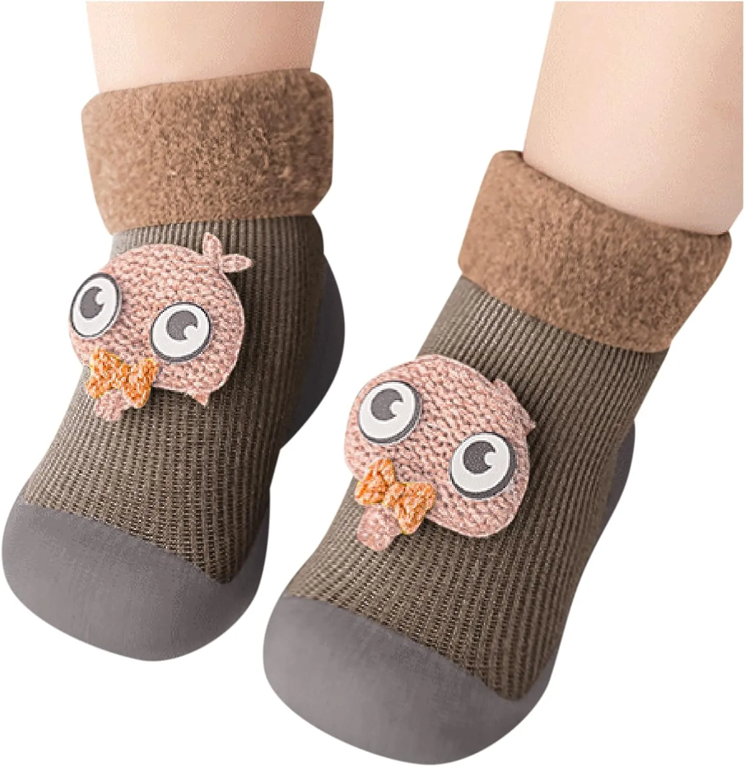 Girls Water Shoes, Kids Toddler Baby Boys Girls Solid Warm Knit Soft Sole Rubber Shoes Socks Slipper Stocking