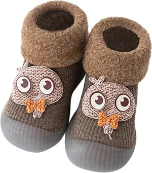 Girls Water Shoes, Kids Toddler Baby Boys Girls Solid Warm Knit Soft Sole Rubber Shoes Socks Slipper Stocking