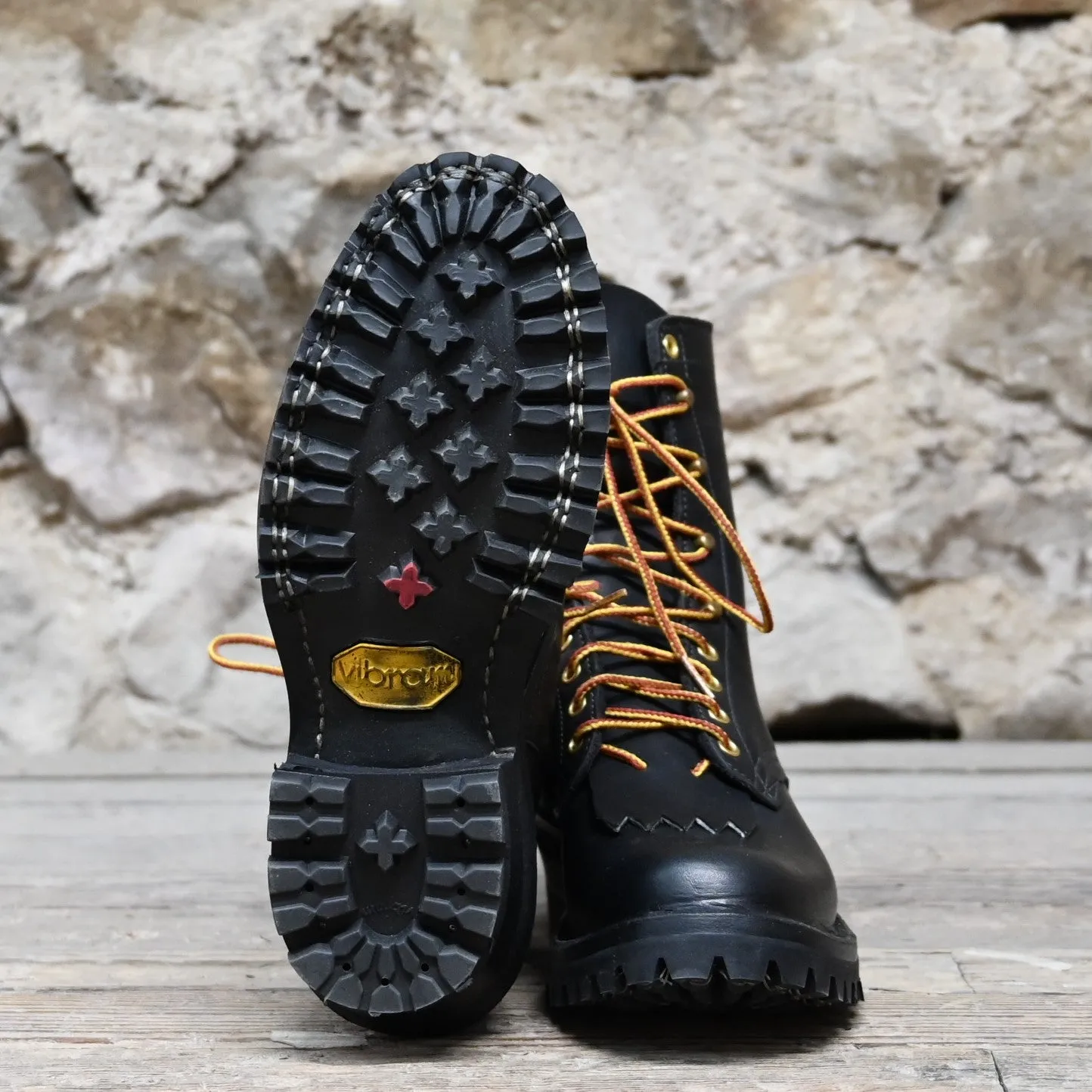 Hathorn Men's 8" Leather Smoke Jumper Boot W/Deep Vibram Lug Sole