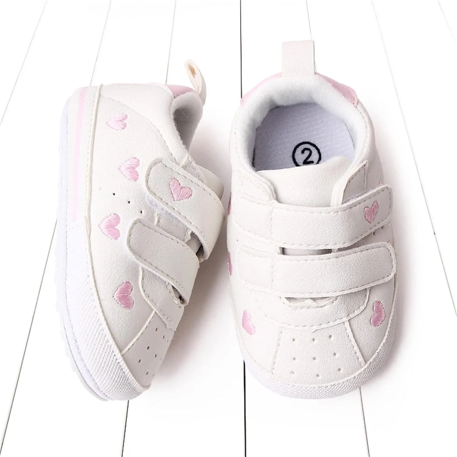 Heart Pattern Baby Girls Loafers Prewalker Dress Shoes Infant Boys Girls Double Strap Flat Bottom Sports Shoes