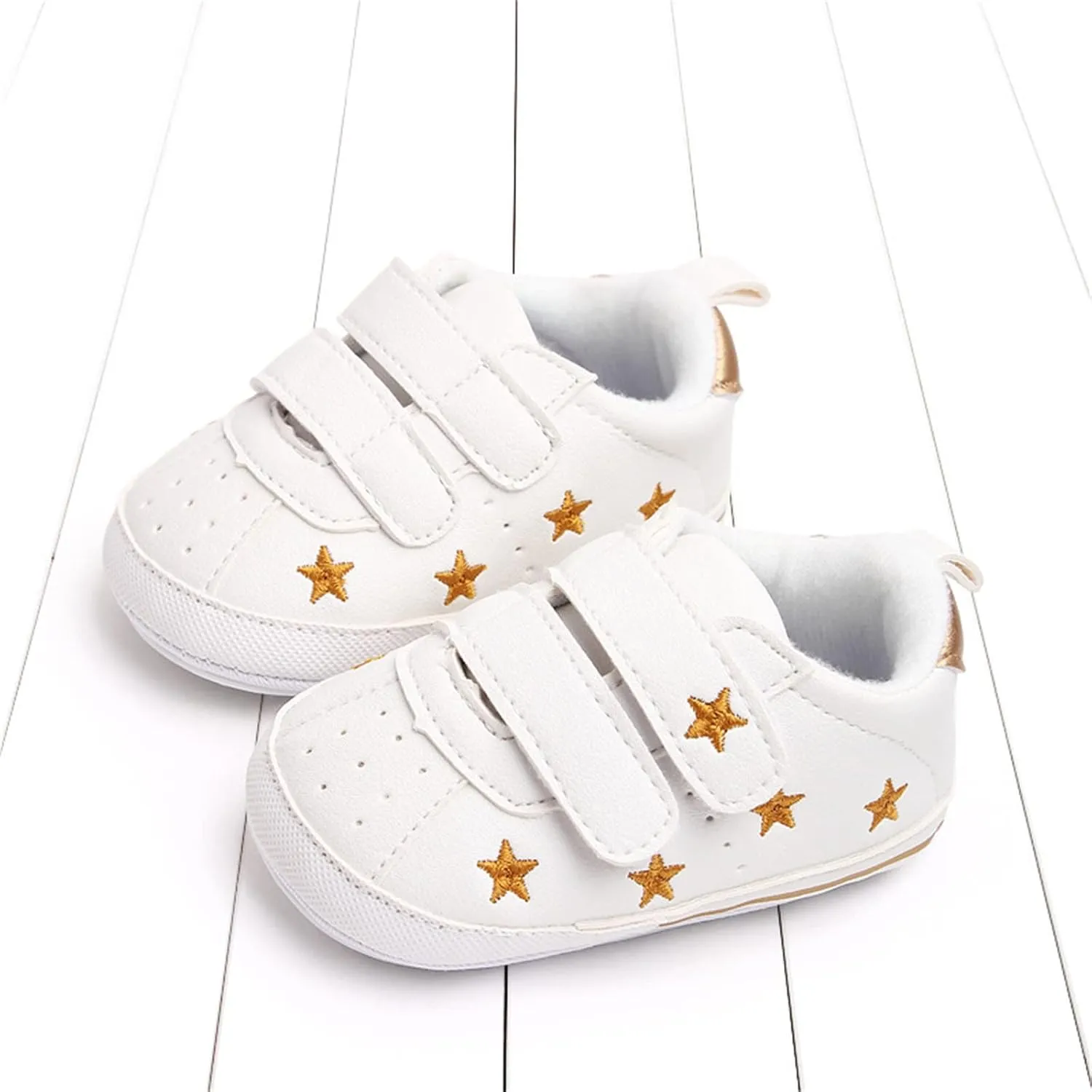 Heart Pattern Baby Girls Loafers Prewalker Dress Shoes Infant Boys Girls Double Strap Flat Bottom Sports Shoes