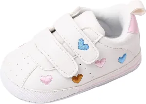 Heart Pattern Baby Girls Loafers Prewalker Dress Shoes Infant Boys Girls Double Strap Flat Bottom Sports Shoes