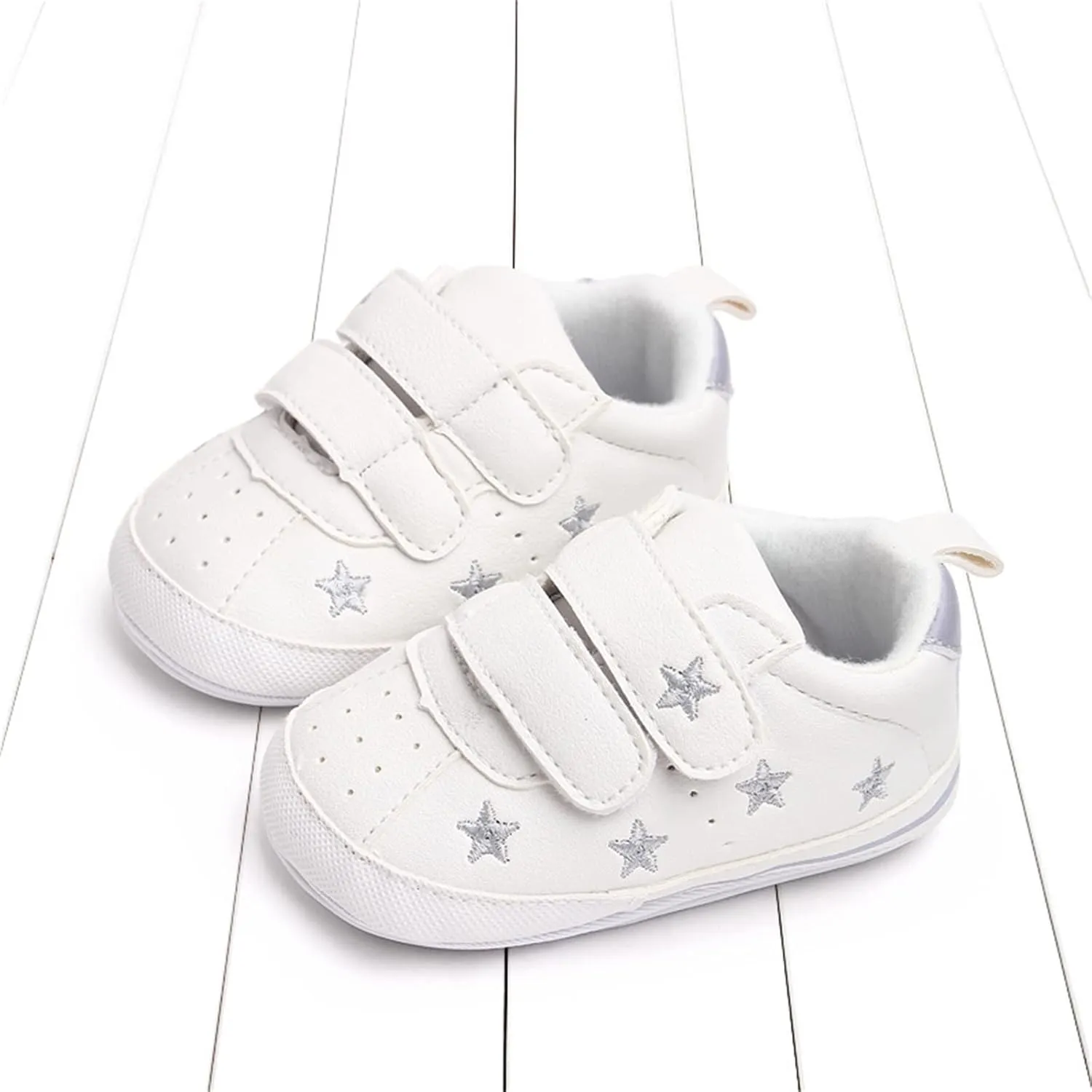 Heart Pattern Baby Girls Loafers Prewalker Dress Shoes Infant Boys Girls Double Strap Flat Bottom Sports Shoes