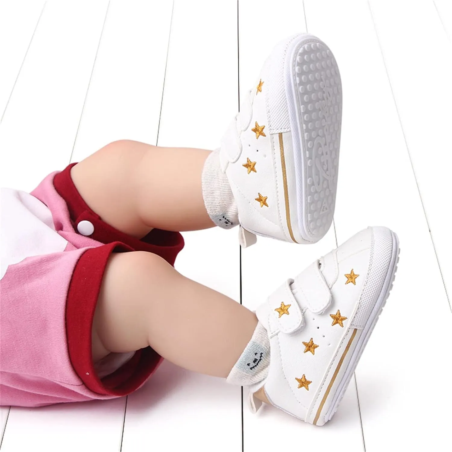 Heart Pattern Baby Girls Loafers Prewalker Dress Shoes Infant Boys Girls Double Strap Flat Bottom Sports Shoes