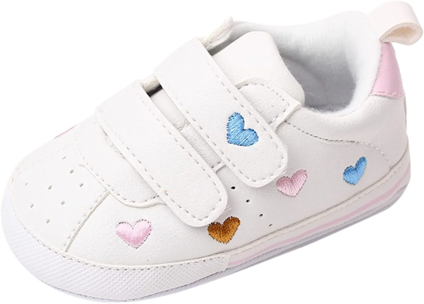 Heart Pattern Baby Girls Loafers Prewalker Dress Shoes Infant Boys Girls Double Strap Flat Bottom Sports Shoes