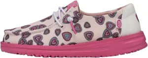 Hey Dude Wendy Youth Hearts Pink Size 5 | Kids Shoes | Kids Slip-on Loafers | Comfortable & Light-Weight