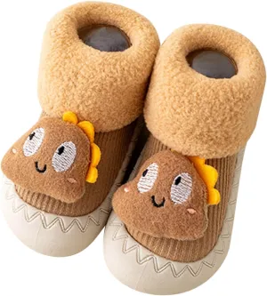 Infant Baby Infant Toddle Footwear Winter Toddler Shoes Soft Bottom Indoor Non Slip Warm Cartoon Animal Floor Socks Shoes Toddler Girl Shoes Size 7