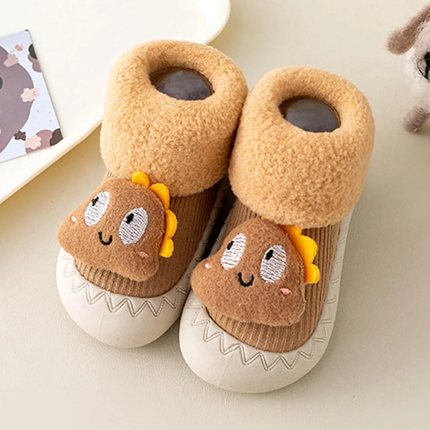 Infant Baby Infant Toddle Footwear Winter Toddler Shoes Soft Bottom Indoor Non Slip Warm Cartoon Animal Floor Socks Shoes Toddler Girl Shoes Size 7