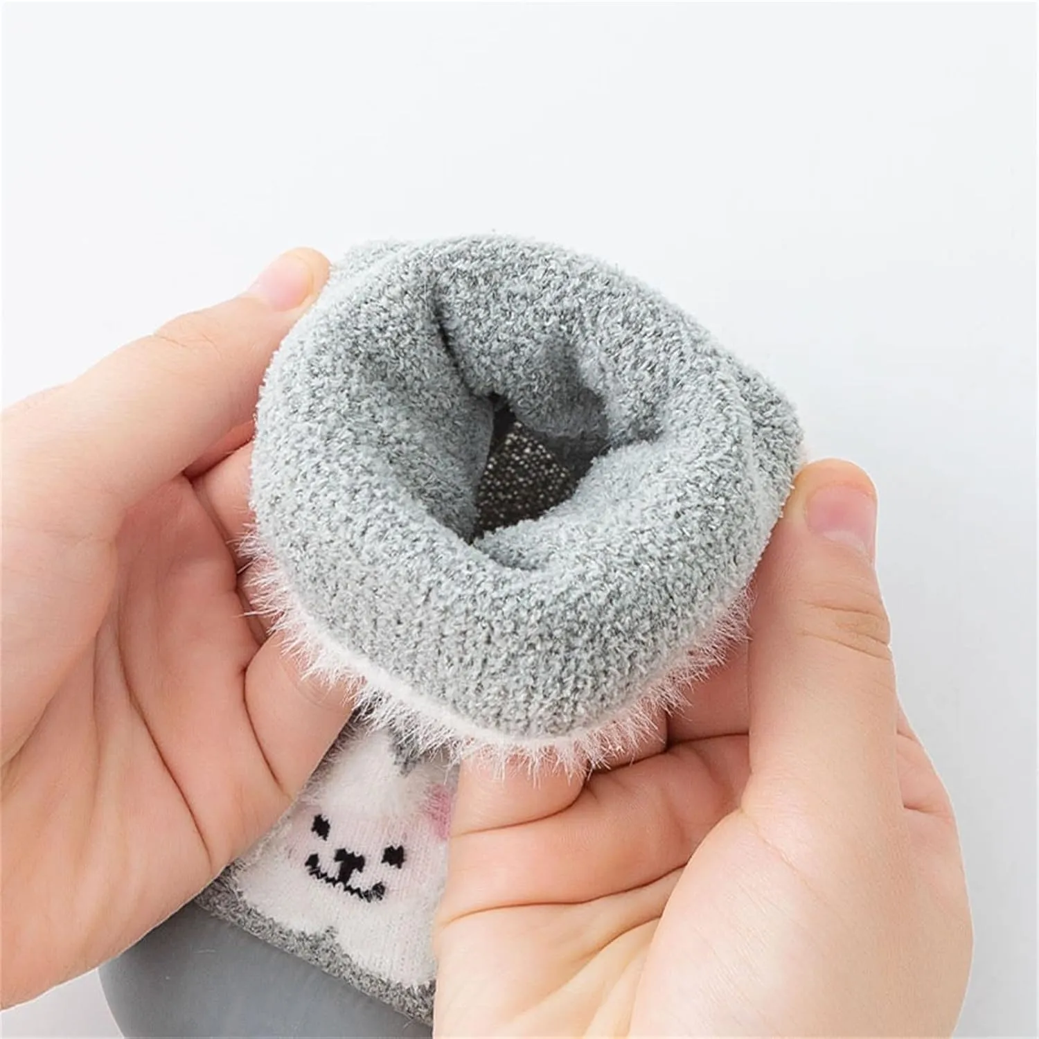 Infant Boys Girls Cartoon Shoes Toddler Fleece WarmThe Floor Non Slip Prewalker Shoes Baby Toddler