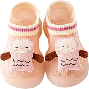 Infant Boys Girls Cartoon Socks Shoes Toddler Fleece WarmThe Floor Socks Non Slip Prewalker Shoes Infant Tennis