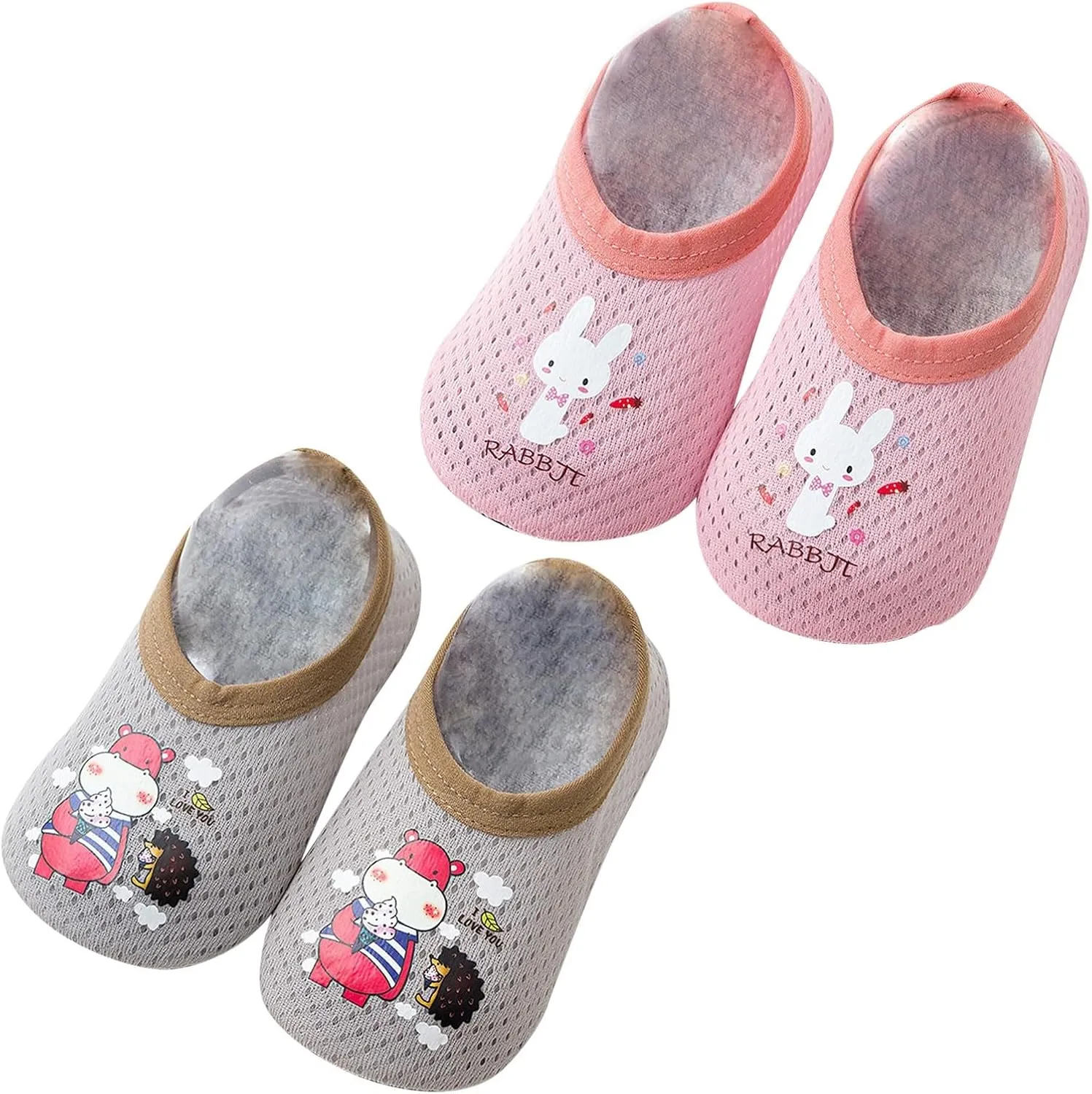 Infant Boys Girls Toddler Barefoot Socks Shoes Breathable Cartoon Mesh Floor Non Slip Thin House Daily Slippers