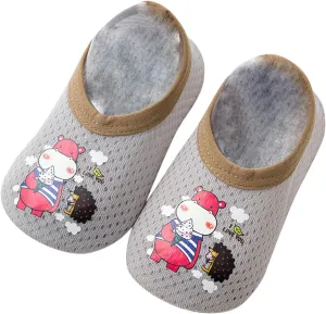 Infant Boys Girls Toddler Barefoot Socks Shoes Breathable Cartoon Mesh Floor Non Slip Thin House Daily Slippers