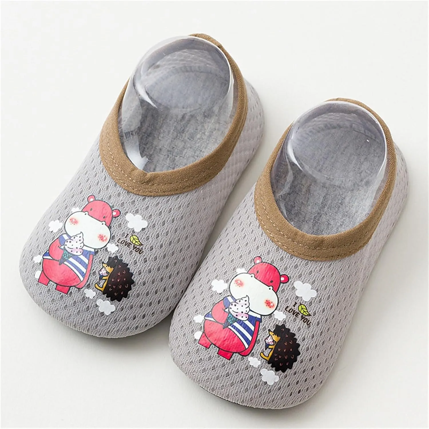 Infant Boys Girls Toddler Barefoot Socks Shoes Breathable Cartoon Mesh Floor Non Slip Thin House Daily Slippers