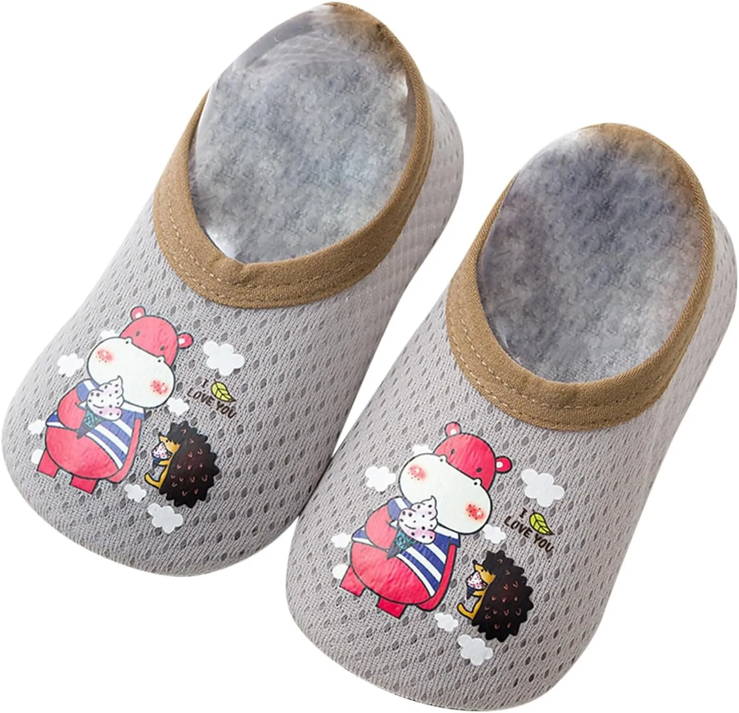 Infant Boys Girls Toddler Barefoot Socks Shoes Breathable Cartoon Mesh Floor Non Slip Thin House Daily Slippers