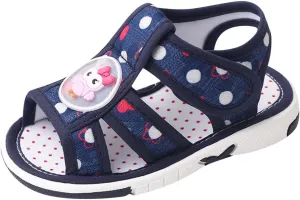Lightweight Non-Slip Toddler First Walking Sandals Boys Girls Flat Bottom Open Toe Breathable Cute Cartoon Shoes