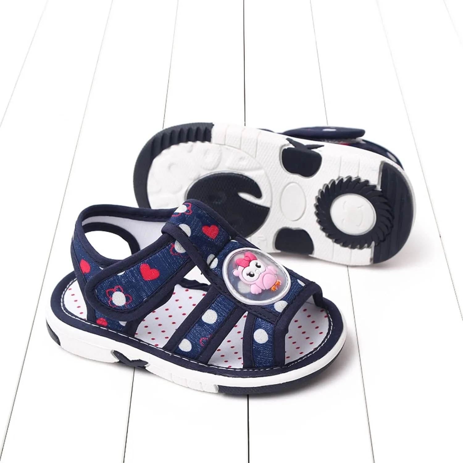 Lightweight Non-Slip Toddler First Walking Sandals Boys Girls Flat Bottom Open Toe Breathable Cute Cartoon Shoes