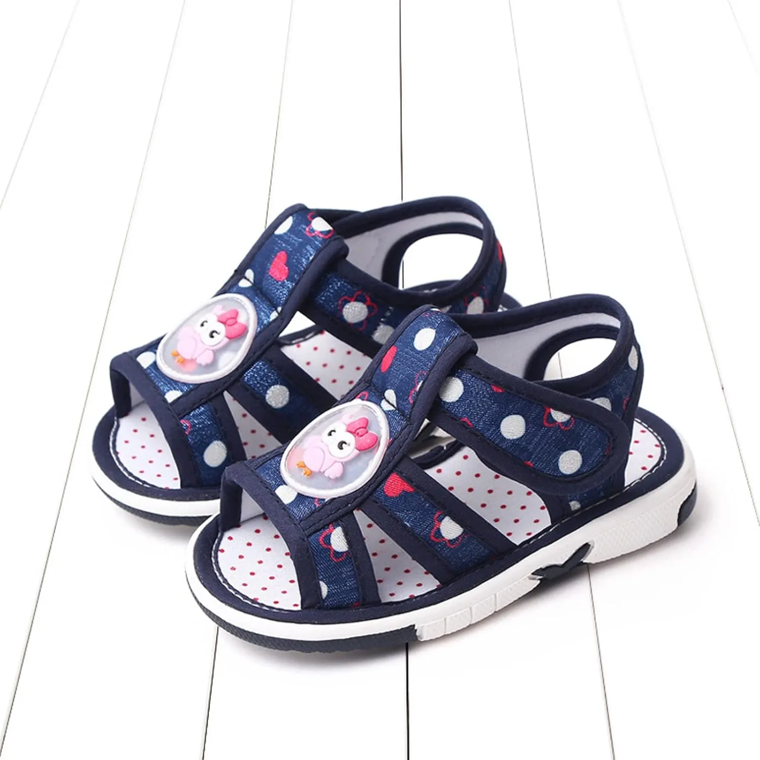 Lightweight Non-Slip Toddler First Walking Sandals Boys Girls Flat Bottom Open Toe Breathable Cute Cartoon Shoes