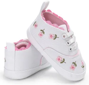 Mesh Baby Shoes Baby Canvas Crib Shoes Girls Soft Infant Anti-Slip Sole Floral Baby Girls Size 13 Sneakers