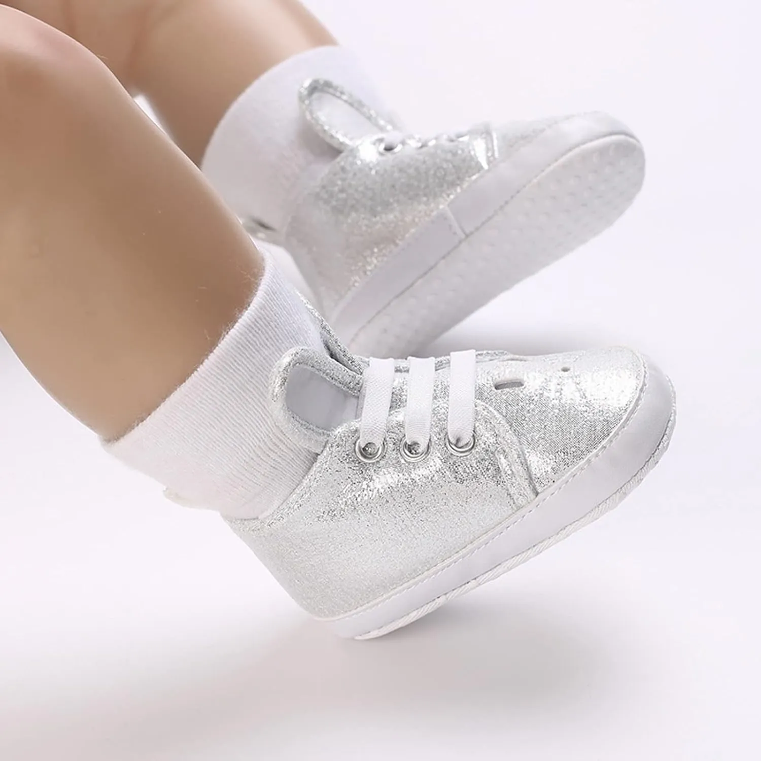 Newborn Baby Boys Girls First Walking Crib Shoes Infant Sneakers Fashion High-Top Non-Slip Oxfor Dress Moccasins