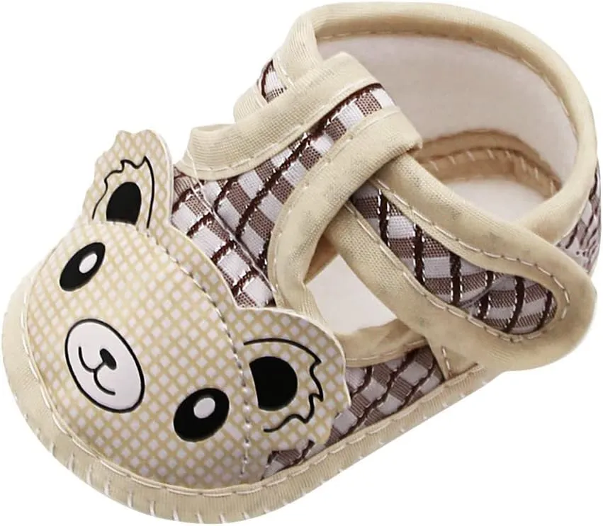 Newborn Baby Girls Cartoon Prewalker Soft Sole Sandals Single Shoes Baby Girls' Shoes (Beige, 13)